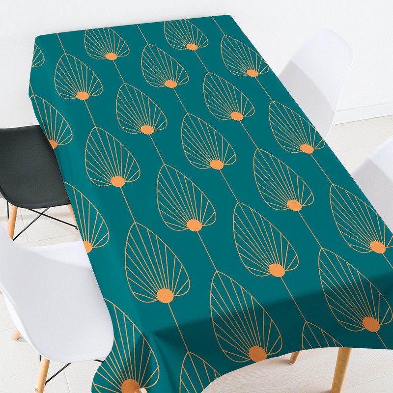 Ģeometrisko svītru apdrukas galds ūdensnecaurlaidīgs galdauts Ēdamistabas galdi Galda ēdamistabas apdare estētiska sarkana galdauta mētelis