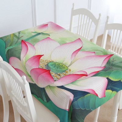 Gėlių lapų vestuvinė staltiesė Apsauga nuo dėmių staltiesės staltiesės komplektas stačiakampio formos staltiesė Aliejinė užtiesala ant stalo Stalas