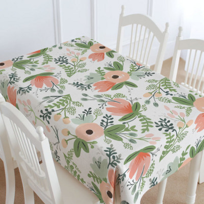 Gėlių lapų vestuvinė staltiesė Apsauga nuo dėmių staltiesės staltiesės komplektas stačiakampio formos staltiesė Aliejinė užtiesala ant stalo Stalas