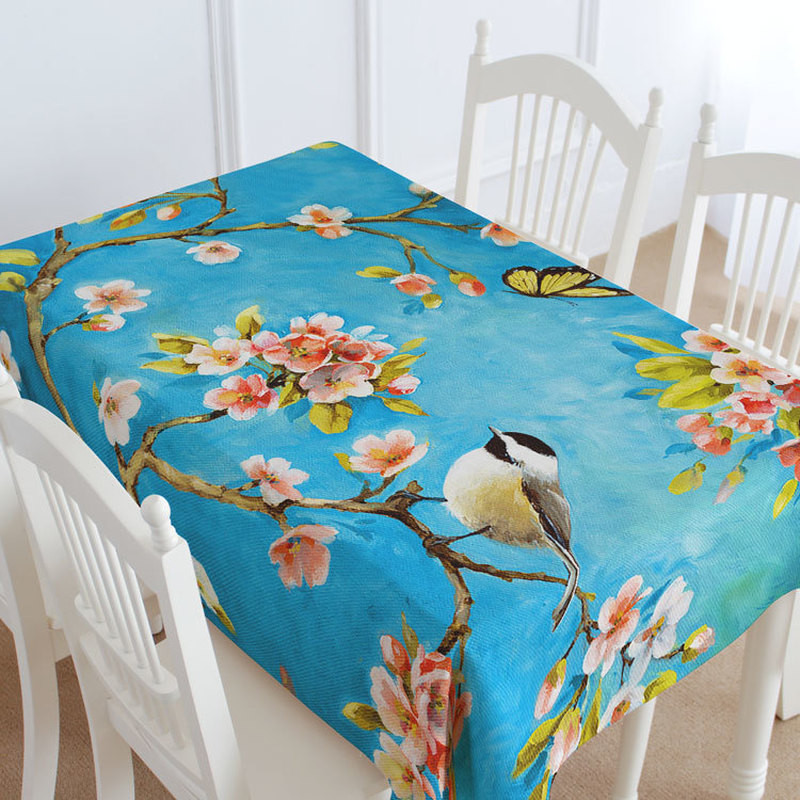 Gėlių lapų vestuvinė staltiesė Apsauga nuo dėmių staltiesės staltiesės komplektas stačiakampio formos staltiesė Aliejinė užtiesala ant stalo Stalas