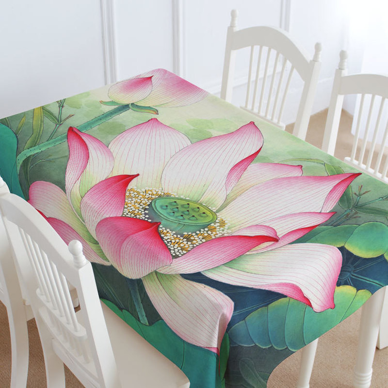 Gėlių lapų vestuvinė staltiesė Apsauga nuo dėmių staltiesės staltiesės komplektas stačiakampio formos staltiesė Aliejinė užtiesala ant stalo Stalas