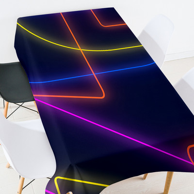 Krāsu fluorescējošas līnijas galdauts taisnstūrveida istabas apdare estētisks pusdienu galda pārklājs galda pārklāji viedais kafijas galdiņš