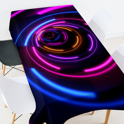 Krāsu fluorescējošas līnijas galdauts taisnstūrveida istabas apdare estētisks pusdienu galda pārklājs galda pārklāji viedais kafijas galdiņš