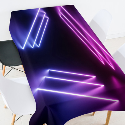 Krāsu fluorescējošas līnijas galdauts taisnstūrveida istabas apdare estētisks pusdienu galda pārklājs galda pārklāji viedais kafijas galdiņš