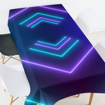 Krāsu fluorescējošas līnijas galdauts taisnstūrveida istabas apdare estētisks pusdienu galda pārklājs galda pārklāji viedais kafijas galdiņš