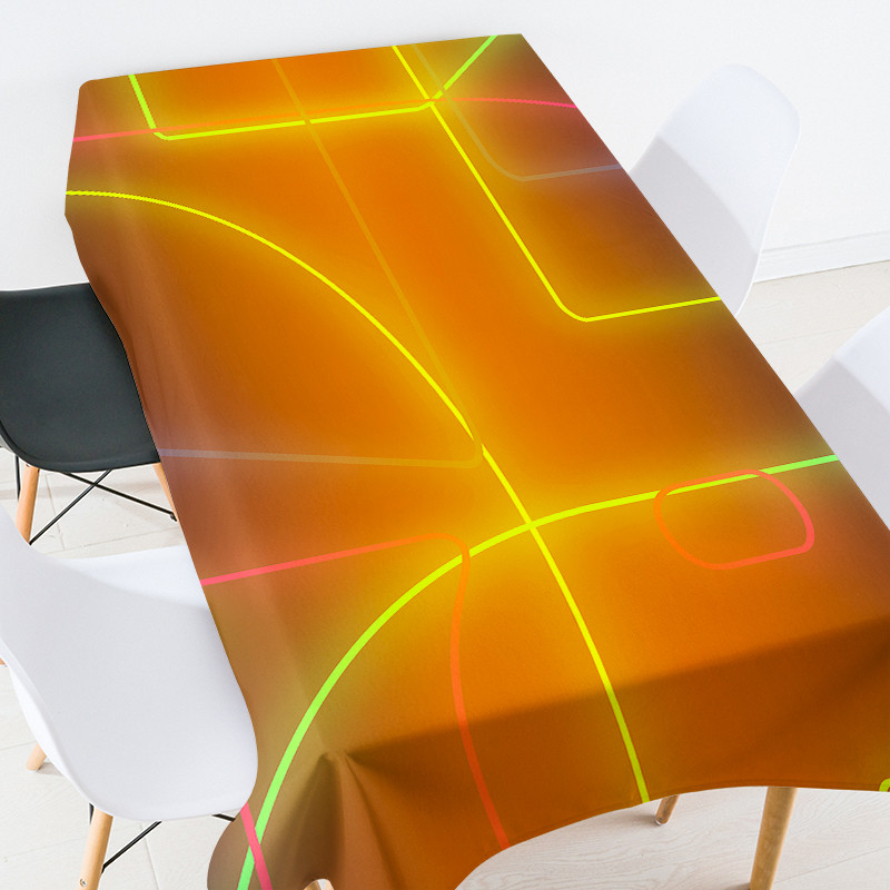 Krāsu fluorescējošas līnijas galdauts taisnstūrveida istabas apdare estētisks pusdienu galda pārklājs galda pārklāji viedais kafijas galdiņš