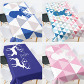 Ģeometriski svītrainām režģīņu mežģīņu galdauts pusdienu galda dekors istabas dekors estētiskais Eļļauts uz galda ballītes dekorēšana Galdauts