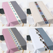 Geomeetrilise triibulise võrega ümmargune lauakate laudlina ristkülikukujuline ruumidekoor esteetiline Plekivastane laudlina laudlina komplekt