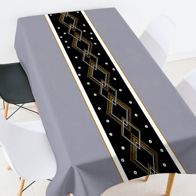 Geomeetrilise triibulise võrega ümmargune lauakate laudlina ristkülikukujuline ruumidekoor esteetiline Plekivastane laudlina laudlina komplekt