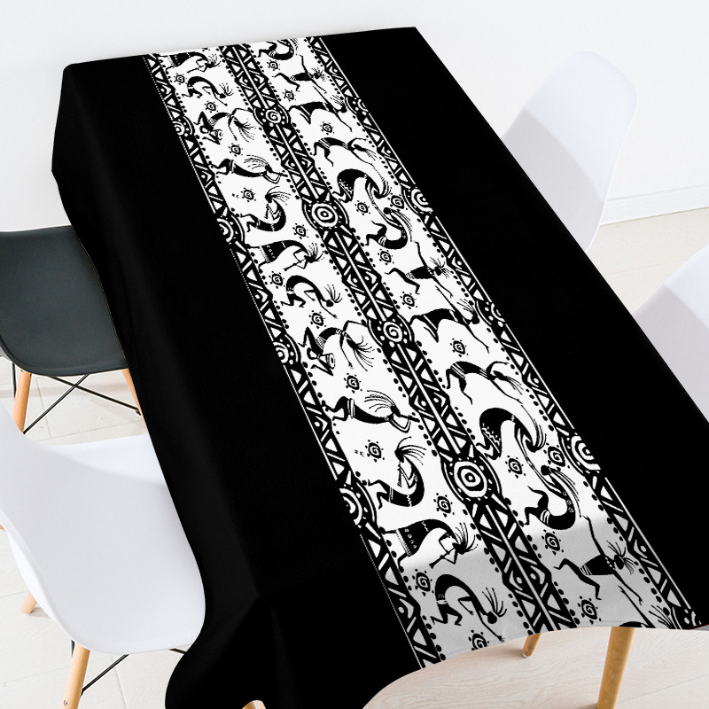 Geomeetrilise triibulise võrega ümmargune lauakate laudlina ristkülikukujuline ruumidekoor esteetiline Plekivastane laudlina laudlina komplekt