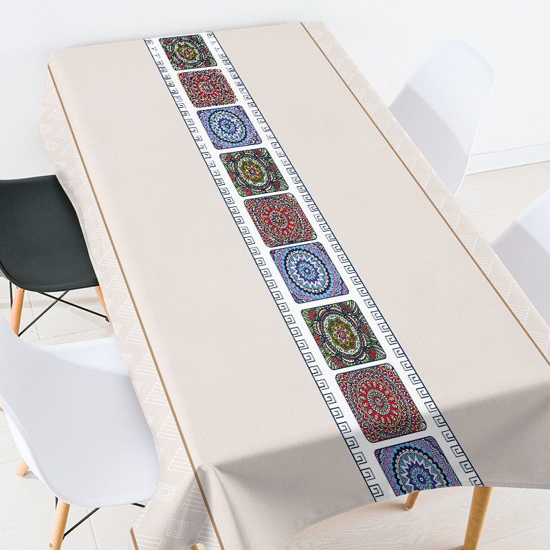 Geomeetrilise triibulise võrega ümmargune lauakate laudlina ristkülikukujuline ruumidekoor esteetiline Plekivastane laudlina laudlina komplekt