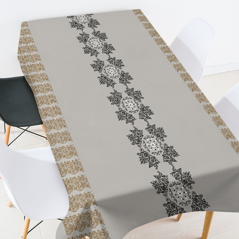 Geomeetrilise triibulise võrega ümmargune lauakate laudlina ristkülikukujuline ruumidekoor esteetiline Plekivastane laudlina laudlina komplekt