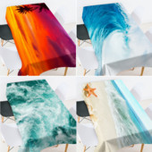 Jūras viļņu ainava mežģīņu galdauts kāzu galdauts pusdienu galda dekors galdauts ūdensizturīgs ballīšu galdauts galdauts