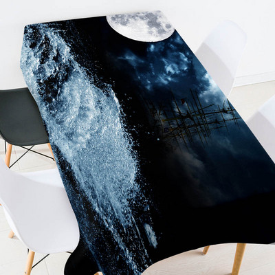 Jūras viļņu ainava mežģīņu galdauts kāzu galdauts pusdienu galda dekors galdauts ūdensizturīgs ballīšu galdauts galdauts