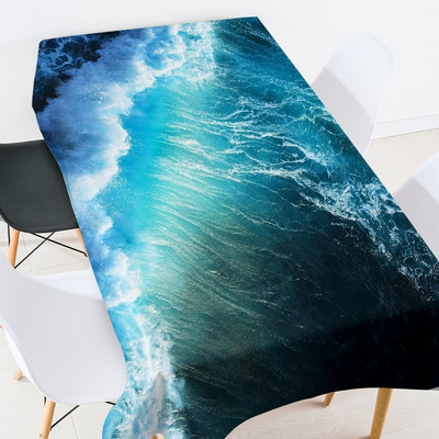 Jūras viļņu ainava mežģīņu galdauts kāzu galdauts pusdienu galda dekors galdauts ūdensizturīgs ballīšu galdauts galdauts