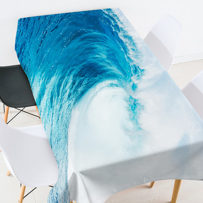 Jūras viļņu ainava mežģīņu galdauts kāzu galdauts pusdienu galda dekors galdauts ūdensizturīgs ballīšu galdauts galdauts