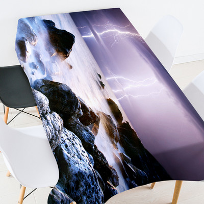 Jūras viļņu ainava mežģīņu galdauts kāzu galdauts pusdienu galda dekors galdauts ūdensizturīgs ballīšu galdauts galdauts