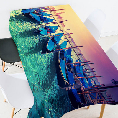 Jūras viļņu ainava mežģīņu galdauts kāzu galdauts pusdienu galda dekors galdauts ūdensizturīgs ballīšu galdauts galdauts