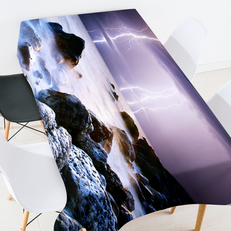 Jūras viļņu ainava mežģīņu galdauts kāzu galdauts pusdienu galda dekors galdauts ūdensizturīgs ballīšu galdauts galdauts