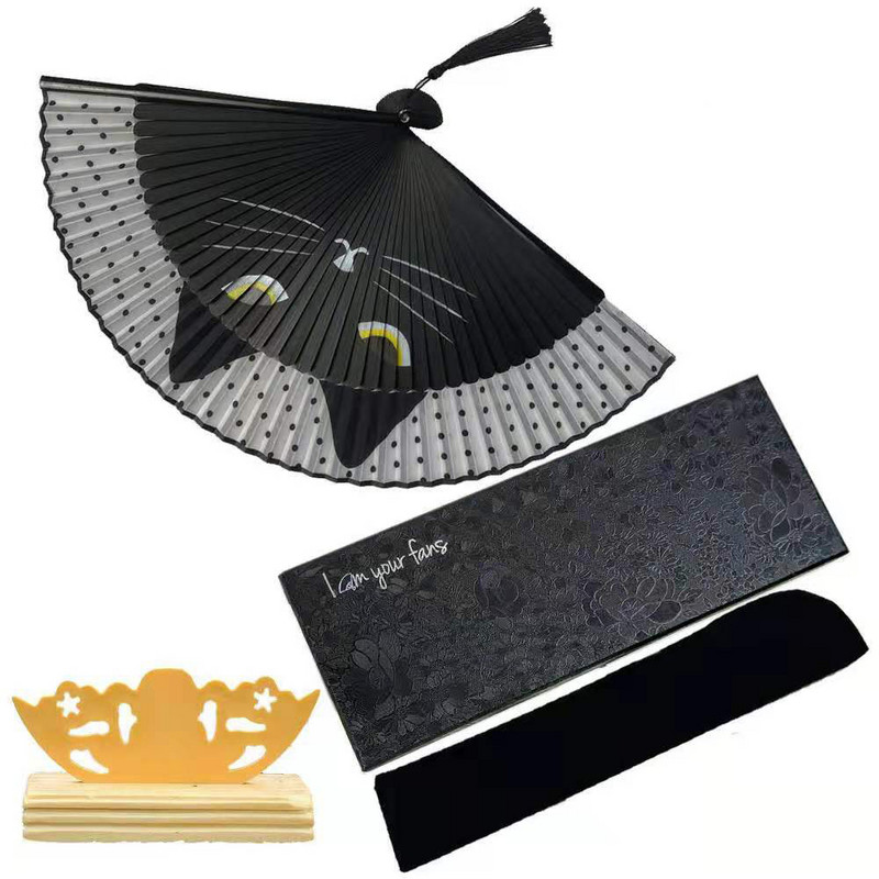 Mačka, kineski crtani film, svilene moderne ručne lepeze u japanskom stilu, popularne lepeze za mace, ručne sklopive lepeze za djevojke