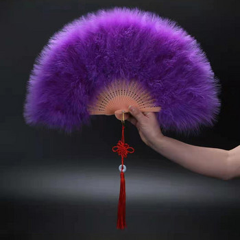 Feather Folding Fan Japanese Sweet Fairy Girl Dark Gothic Court Dance Hand Fan Art Craft Gift Wedding Party Decoration