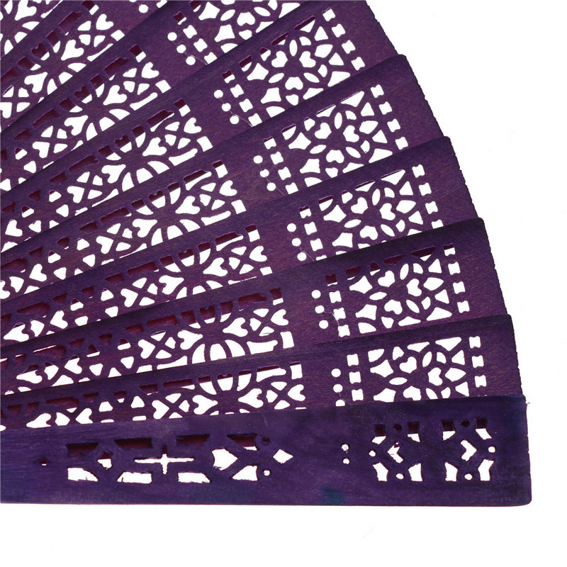 Divat esküvői kézi illatos party faragott bambusz összecsukható ventilátor kínai fa legyező Vintage üreges ókori összecsukható ventilátor