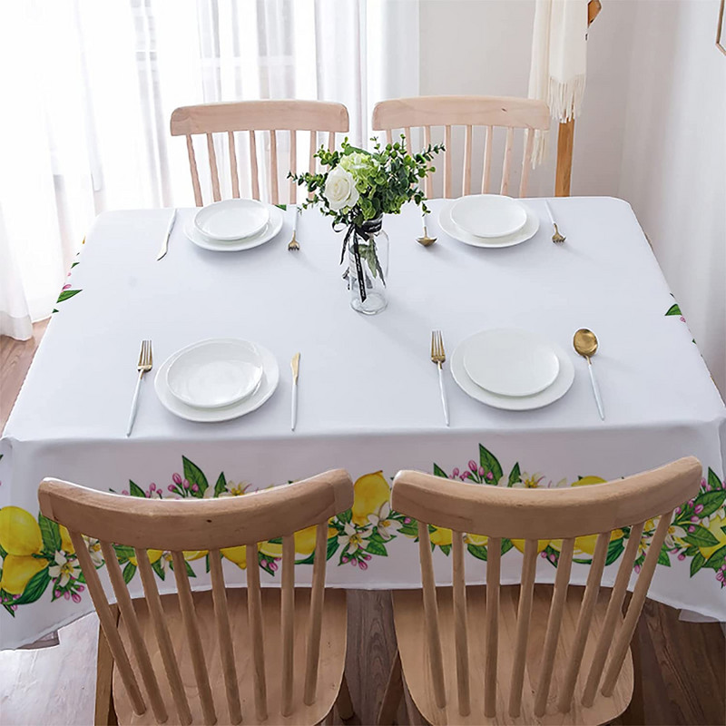 Nyári sárga citrom szegély téglalap terítő konyhai étkezőasztal dekor vízálló szövetből készült asztaltakaró esküvői dekorációk