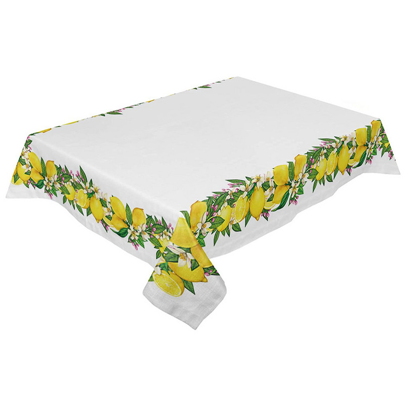 Nyári sárga citrom szegély téglalap terítő konyhai étkezőasztal dekor vízálló szövetből készült asztaltakaró esküvői dekorációk