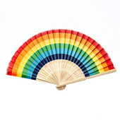Summer Rainbow käeshoitav kokkupandav ventilaator pulmapeo kaunistamiseks, festivali tantsuks