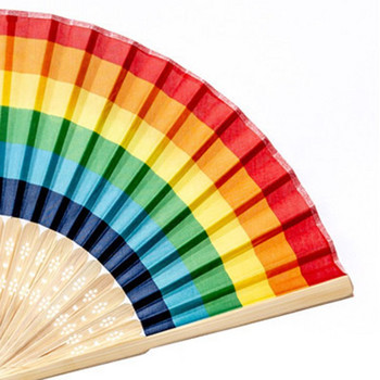 Ръчен сгъваем вентилатор Summer Rainbow за украса на сватбени тържества Фестивални танци