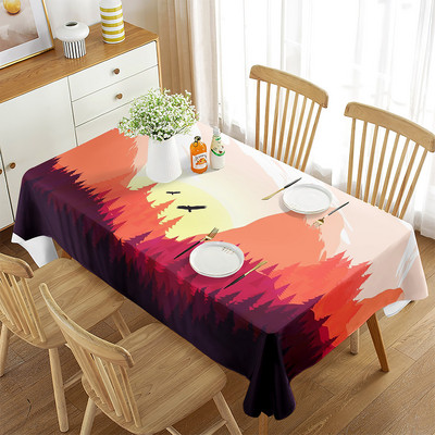 Juodos ir baltos staltiesės linijos eskizas Žmogaus veido kontūras Stačiakampė staltiesė Paprastas valgomojo virtuvės dekoravimo stilius