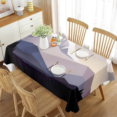 Juodos ir baltos staltiesės linijos eskizas Žmogaus veido kontūras Stačiakampė staltiesė Paprastas valgomojo virtuvės dekoravimo stilius