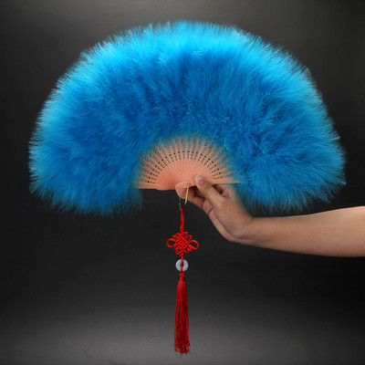 Ventilator pliabil elegant, catifea plină, colorat, cu pene albe, evantai chinezești cu nod de mână, zână, dans, decorare pentru petrecerea de nuntă