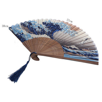 Летен ретро бамбуков сгъваем ръчен ветрило с цветя в китайски стил Танцово сватбено тържество Джобни подаръци Сватбени цветни китайски ветрила