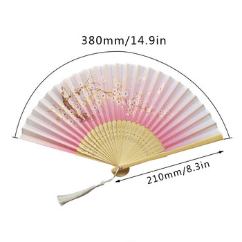 Летен ретро бамбуков сгъваем ръчен ветрило с цветя в китайски стил Танцово сватбено тържество Джобни подаръци Сватбени цветни китайски ветрила