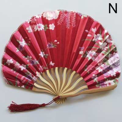 Vintage Πτυσσόμενος ανεμιστήρας από μεταξωτό ρετρό κινέζικο ιαπωνικό μπαμπού πτυσσόμενο ανεμιστήρα φούντα Χορός ανεμιστήρας χεριών Διακόσμηση σπιτιού Στολίδι Δώρο χειροτεχνίας