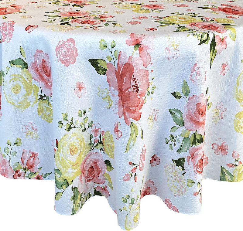 Egyszerű és stílusos húsvéti rózsa szövet terítő tavaszi rózsaszín rózsakert Könnyen kezelhető foltálló szövet asztalterítő téglalap