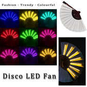 13-инчов светещ сгъваем вентилатор Dj Led Play Fan Цветен ръчен Abanico Led вентилатори за неонови светлини Парти декорация Нощен клуб