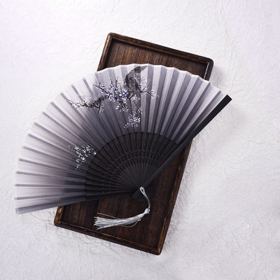 Vintažinis šilko sulankstomas ventiliatorius Retro kinų japonų bambuko rankomis sulankstomas ventiliatorius šokių rankų ventiliatorius namų dekoravimas papuošalai amatai dovanų ventiliatorius