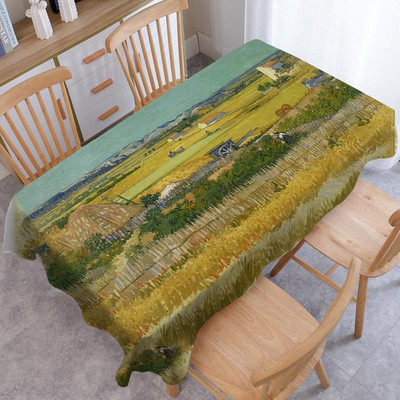 Neperšlampamo stalo dangčio lauko dažymas rašalu ir akvarele Stačiakampio formos staltiesės vakarėlio dekoravimo staltiesė Nappe De Table