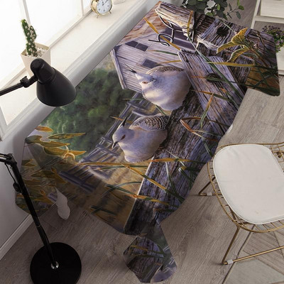 Neperšlampamo stalo dangčio lauko dažymas rašalu ir akvarele Stačiakampio formos staltiesės vakarėlio dekoravimo staltiesė Nappe De Table