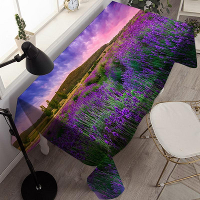 Neperšlampamo stalo dangčio lauko dažymas rašalu ir akvarele Stačiakampio formos staltiesės vakarėlio dekoravimo staltiesė Nappe De Table