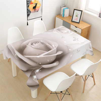 Ρομαντικό Διακοσμητικό Τραπεζομάντιλο Τραπεζάκι Πικ-νικ με στάμπα κόκκινο τριαντάφυλλο Ορθογώνιο τραπεζομάντιλο Τραπεζαρίας σπιτιού Τραπεζάκι σαλονιού