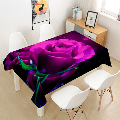 Ρομαντικό Διακοσμητικό Τραπεζομάντιλο Τραπεζάκι Πικ-νικ με στάμπα κόκκινο τριαντάφυλλο Ορθογώνιο τραπεζομάντιλο Τραπεζαρίας σπιτιού Τραπεζάκι σαλονιού