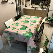 Cactus digitālās drukas galdauts ūdensizturīgs eļļas necaurlaidīgs un karstumizturīgs modes dizaina galda paklājiņš Home Nappe De Table Tapete Nappe