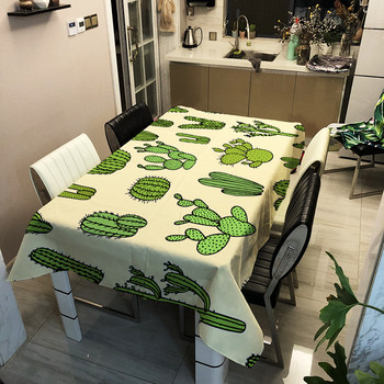 Τραπεζομάντιλο ψηφιακής εκτύπωσης Cactus Αδιάβροχο, αδιάβροχο και ανθεκτικό στη θερμότητα Τραπεζομάντιλο Μόδας Σχεδιασμός Μόδας Σπίτι πάνα De Table Tapete Nappe