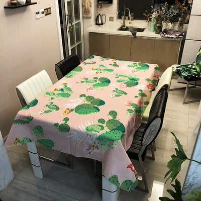 Cactus Digital Printing Stolnjak Vodootporan Otporan na ulje i toplinu Modni dizajn Stol Mat Home Nappe De Table Tapete Nappe