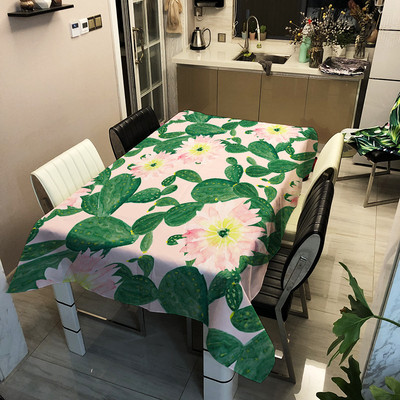 Cactus digitālās drukas galdauts ūdensizturīgs eļļas necaurlaidīgs un karstumizturīgs modes dizaina galda paklājiņš Home Nappe De Table Tapete Nappe