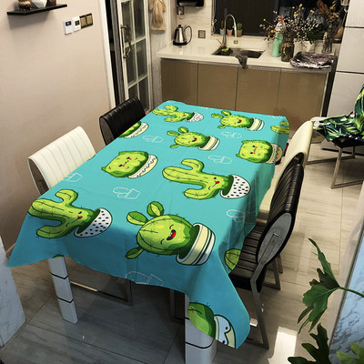 Cactus digitālās drukas galdauts ūdensizturīgs eļļas necaurlaidīgs un karstumizturīgs modes dizaina galda paklājiņš Home Nappe De Table Tapete Nappe