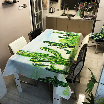 Cactus digitālās drukas galdauts ūdensizturīgs eļļas necaurlaidīgs un karstumizturīgs modes dizaina galda paklājiņš Home Nappe De Table Tapete Nappe